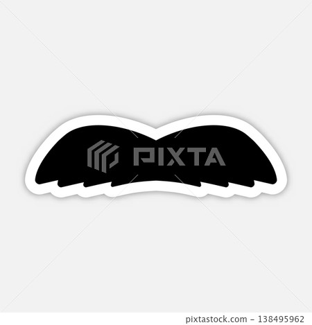 Mustache icon in classic style. Hipster, barber, retro, vintage facial hair symbol for logo, branding, poster, sticker, fashion, barbershop and design projects. Vector illustration Mustache icon in classic style. Hipster, barber, retro, vintage facial hair symbol for logo, branding, poster, sticker, fashion, barbershop and design projects. Vector illustration 138495962