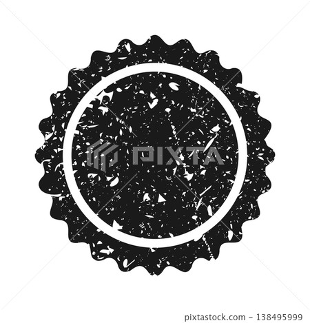 Post stamp, label or badge. Grunge imprint and postmark. Brown vintage circle postcard watermark. Used envelope design element. Vector illustration Post stamp, label or badge. Grunge imprint and postmark. Brown vintage circle postcard watermark. Used envelope design element. Vector illustration 138495999