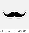Mustache icon in classic style. Hipster, barber, retro, vintage facial hair symbol for logo, branding, poster, sticker, fashion, barbershop and design projects. Vector illustration 138496053