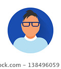 Flat modern minimal avatar icon. Business concept, global communication. Web site user profile. Social media, network elements 138496059