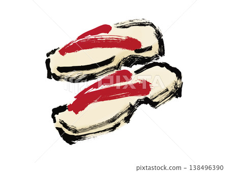 Japanese-style illustration of geta (wooden clogs) 138496390