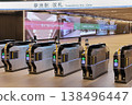 Automatic ticket gates at Yumeshima Station on the Osaka Metro. 138496447