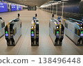 Automatic ticket gates at Yumeshima Station on the Osaka Metro. 138496448