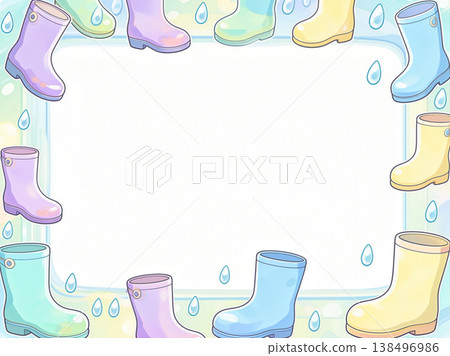 彩色鞋子和雨滴的插圖 彩色鞋子和雨滴的插圖 138496986