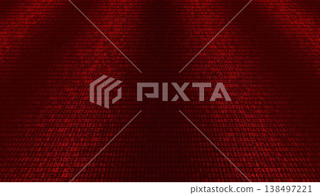 Monolith Data Stream - Symmetrical Binary Code Wall for Cybersecurity and Server Architecture. Perspective. 138497221
