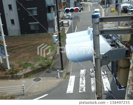 Traffic lights from a pedestrian overpass Traffic lights from a pedestrian overpass 138497255