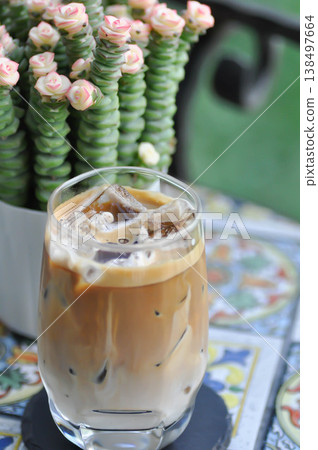 iced coffee , iced latte coffee or iced macha coffee 138497664