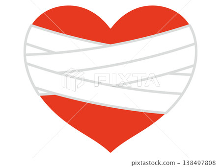 An illustration of a wounded heart, an image of heartbreak. An illustration of a wounded heart, an image of heartbreak. 138497808