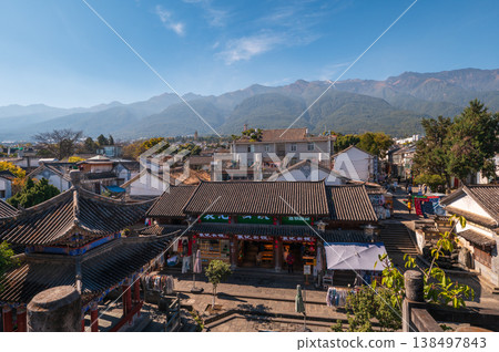 Beautiful Dali rooftops backdrop against mountains Beautiful Dali rooftops backdrop against mountains 138497843