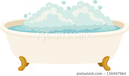 bathroom bathtub with bubbles clean hygiene spa relaxation 138497964