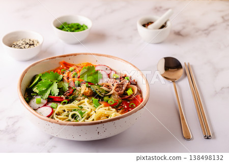 Korean Cold Noodle Soup 138498132