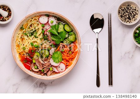 Korean Cold Noodle Soup 138498140