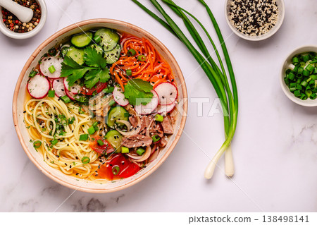 Korean Cold Noodle Soup 138498141