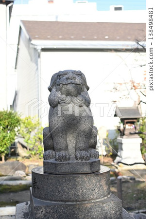 位於新潟縣新潟市中央區港稻荷神社的許願守護獅雕像 位於新潟縣新潟市中央區港稻荷神社的許願守護獅雕像 138498481