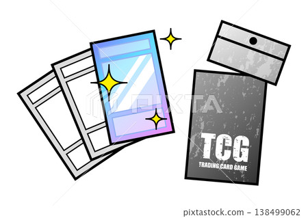 Simple trading card illustration: Pack opening vector material 138499062