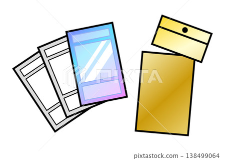 Simple trading card illustration: Pack opening vector material Simple trading card illustration: Pack opening vector material 138499064