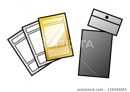 Simple trading card illustration: Pack opening vector material Simple trading card illustration: Pack opening vector material 138499065