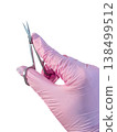 Manicure scissors cuticle tool nails salon hygiene sterile glove isolated on transparent background 138499512