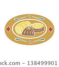 Turkish traditional dessert on decorated plate for coffee. Hand drawn vector illustration flat. For cookbooks designs magazines oriental coffee houses and dishware, postcards banners clip arts. 138499901