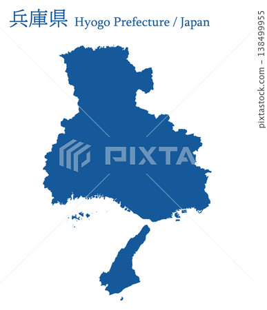 Vector illustration map material for Japan: Hyogo Prefecture map 138499955