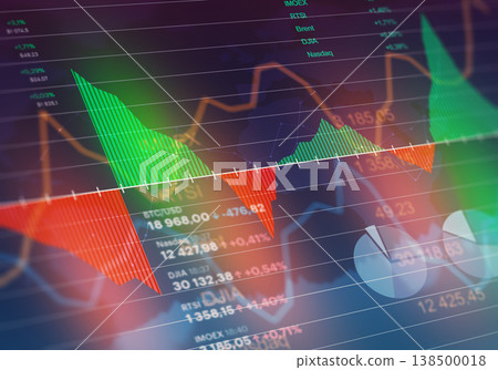 Chart with uptrend gaph bar in global bull market Chart with uptrend gaph bar in global bull market 138500018