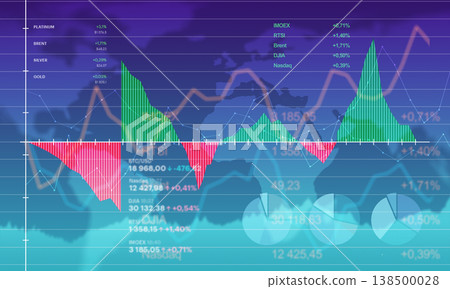 Chart with uptrend gaph bar in global bull market Chart with uptrend gaph bar in global bull market 138500028