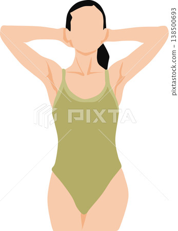 一個穿泳衣的女人的插圖 一個穿泳衣的女人的插圖 138500693