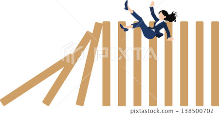 骨牌倒塌圖形素材插圖 138500702