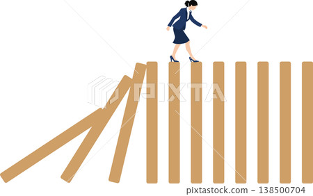 Domino toppling graphic material illustration Domino toppling graphic material illustration 138500704