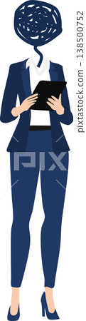 Illustration of a woman having trouble at work 138500752