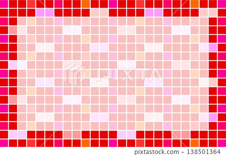 Geometric pattern frame, white space, square, red, pink, orange 138501364
