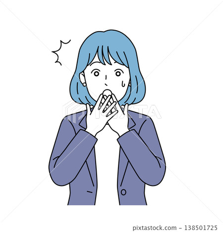 一位表情驚訝的女商人的向量插圖。 一位表情驚訝的女商人的向量插圖。 138501725