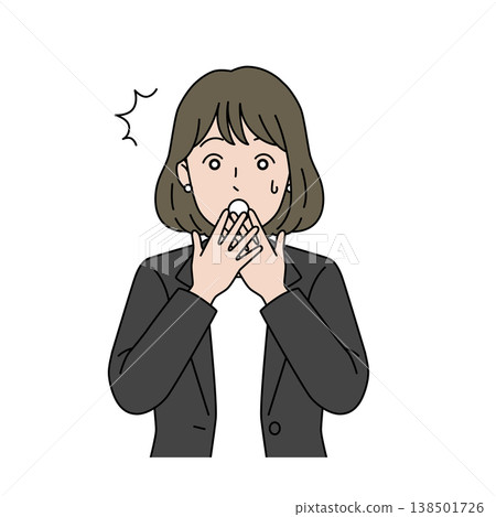 Vector illustration of a female businesswoman with a surprised expression. Vector illustration of a female businesswoman with a surprised expression. 138501726