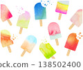 A set of colorful ice pops with a watercolor touch. 138502400