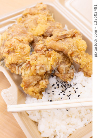 Delicious fried chicken bento box 138502481