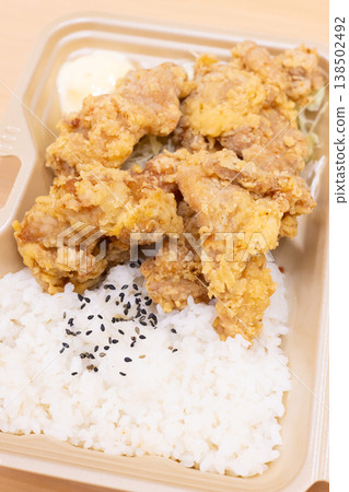 Delicious fried chicken bento box Delicious fried chicken bento box 138502492