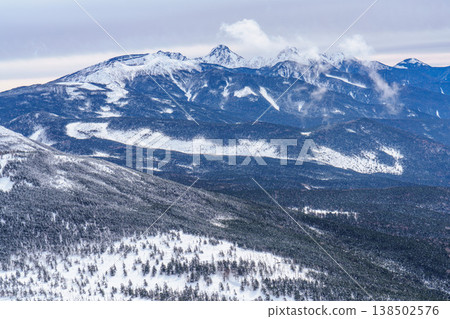冬季登山遊覽長野縣北橫岳：白雪皚皚的八嶽山脈景色。 138502576