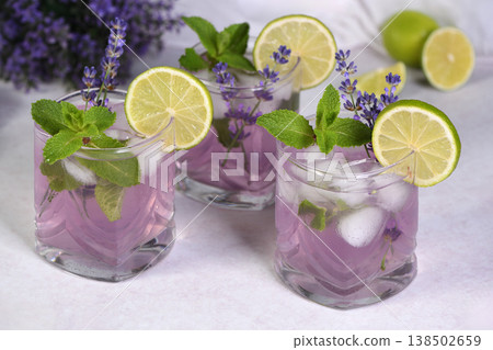Cocktail Lavender Mojito Cocktail Lavender Mojito 138502659
