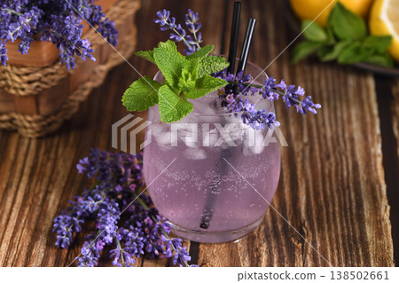 Mojito cocktail with lavender flavor Mojito cocktail with lavender flavor 138502661