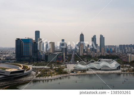 中國蘇州摩天大樓與城市景觀：獅子山全景 138503261