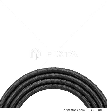 black cable semicircle on white background black cable semicircle on white background 138503808