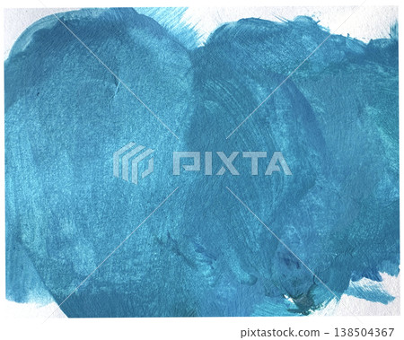 Abstract painting background with oil paints with watercolor strokes. Blue, teal and purple watercolor strokes. 138504367