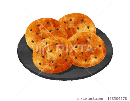 Sesame rice cracker Sesame rice cracker 138504578