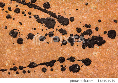 Abstract pattern splashes black paint background old rusty metal texture wall background corrosion rust Abstract pattern splashes black paint background old rusty metal texture wall background corrosion rust 138504919