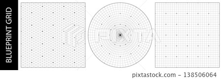 Circle compass grid for isometric square blueprint, gauge print design. Architecture triangle ruler and drawing math. Surface circular grid texture of line degree plan, white bg. Hud pattern overlay Circle compass grid for isometric square blueprint, gauge print design. Architecture triangle ruler and drawing math. Surface circular grid texture of line degree plan, white bg. Hud pattern overlay 138506064