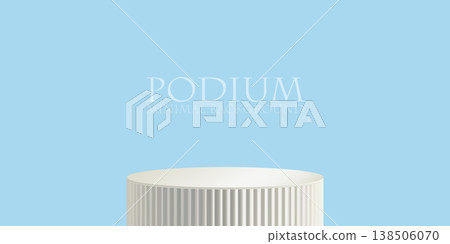 Blue bg 3d poduim, product display platform. Light minimal abstract stage, cylinder winner pedestal. White marble pillar scene, pastel room wall. Geometric circle mockup, empty award backdrop render Blue bg 3d poduim, product display platform. Light minimal abstract stage, cylinder winner pedestal. White marble pillar scene, pastel room wall. Geometric circle mockup, empty award backdrop render 138506070