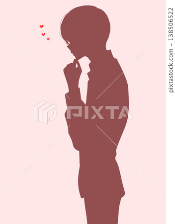 一個男人在思考;愛;剪影 一個男人在思考;愛;剪影 138506522