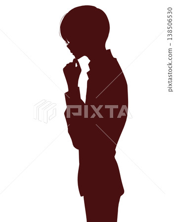 思考男性剪影 138506530