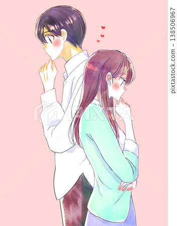 A man and a woman thinking, back to back - love 138506967
