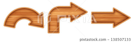 Wooden arrows edged with rope Wooden arrows edged with rope 138507133